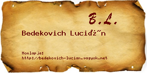 Bedekovich Lucián névjegykártya